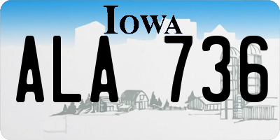 IA license plate ALA736