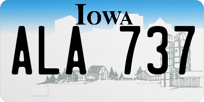 IA license plate ALA737