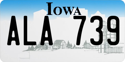 IA license plate ALA739