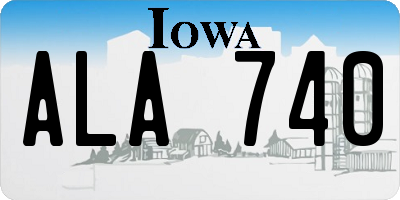 IA license plate ALA740