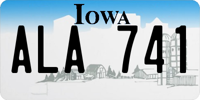 IA license plate ALA741