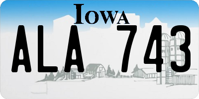 IA license plate ALA743