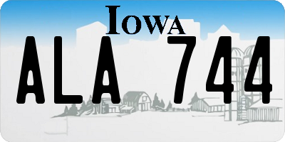 IA license plate ALA744