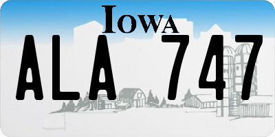 IA license plate ALA747
