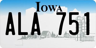 IA license plate ALA751
