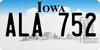 IA license plate ALA752