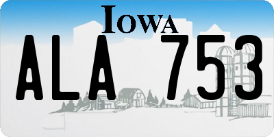 IA license plate ALA753