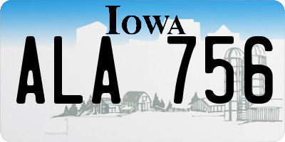 IA license plate ALA756