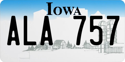 IA license plate ALA757