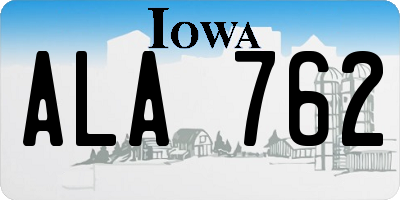 IA license plate ALA762