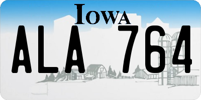 IA license plate ALA764