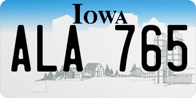 IA license plate ALA765