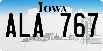 IA license plate ALA767