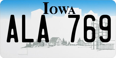 IA license plate ALA769