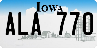 IA license plate ALA770