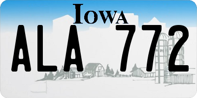 IA license plate ALA772