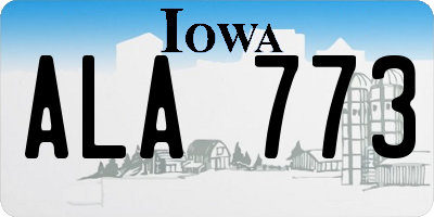 IA license plate ALA773