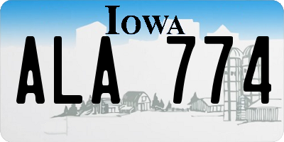 IA license plate ALA774