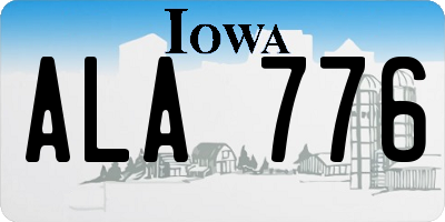 IA license plate ALA776