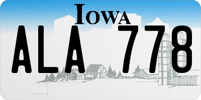 IA license plate ALA778