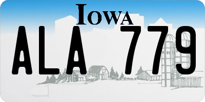 IA license plate ALA779