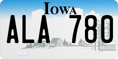 IA license plate ALA780