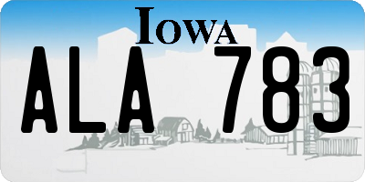 IA license plate ALA783