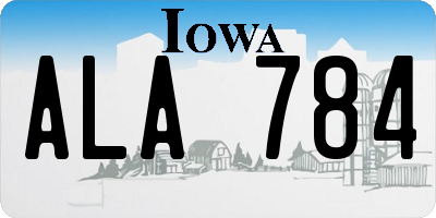 IA license plate ALA784