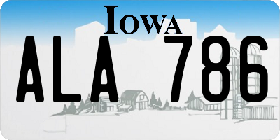 IA license plate ALA786