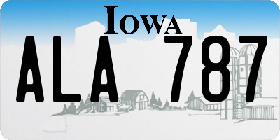 IA license plate ALA787