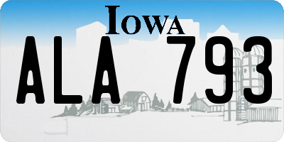 IA license plate ALA793