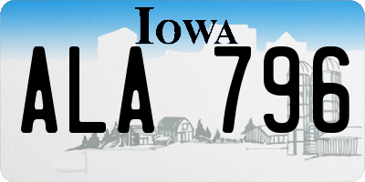 IA license plate ALA796