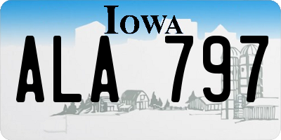 IA license plate ALA797