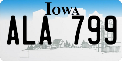 IA license plate ALA799