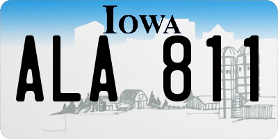 IA license plate ALA811