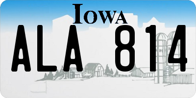 IA license plate ALA814