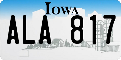 IA license plate ALA817