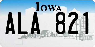 IA license plate ALA821
