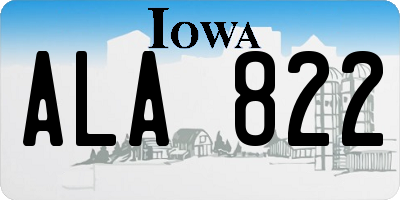IA license plate ALA822