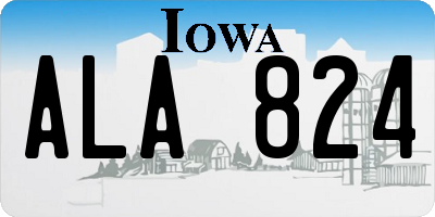 IA license plate ALA824