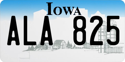 IA license plate ALA825