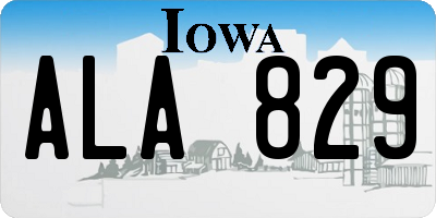 IA license plate ALA829