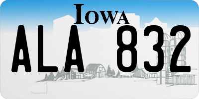 IA license plate ALA832