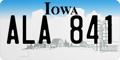 IA license plate ALA841