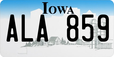 IA license plate ALA859