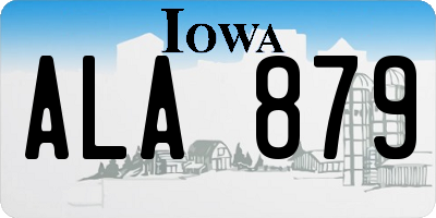 IA license plate ALA879