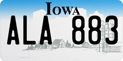 IA license plate ALA883