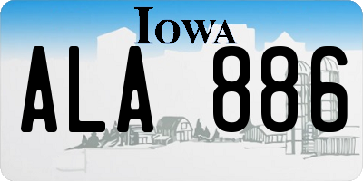 IA license plate ALA886