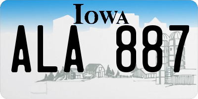 IA license plate ALA887