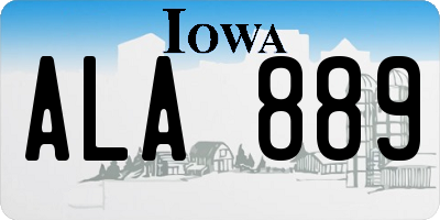 IA license plate ALA889